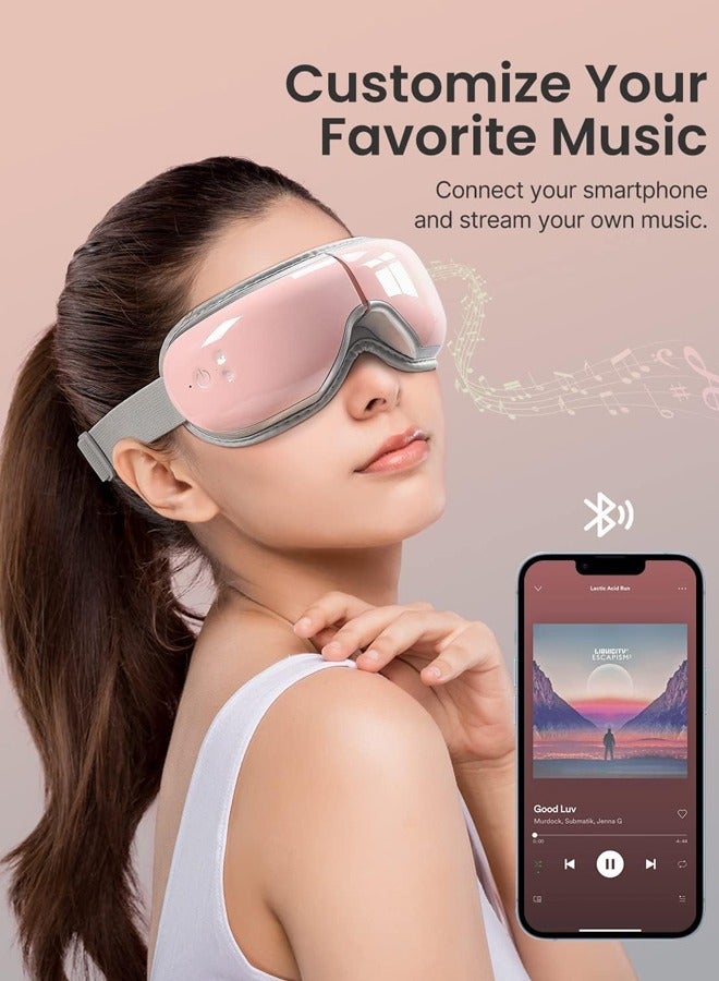 Heated Eye Massager with Bluetooth Music - Pink