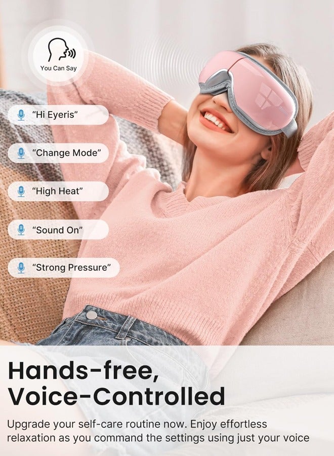 Heated Eye Massager with Bluetooth Music - Pink