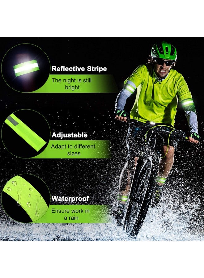 4 Pieces Reflective Bands High Visibility Reflector Bands Reflective Straps Tape Bracelets Reflective Running Gear For Women Men Running Cycling Walking Arm Wrist Ankle Leg