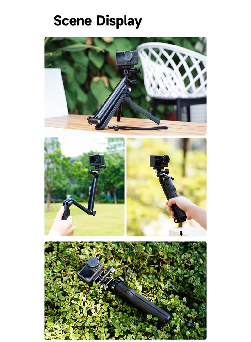 TELESIN 4 ways Selfie Stick with Tripod Hand Grip Pole for GoPro Hero Insta360 DJI Action Smart Phone Action Camera Accessories