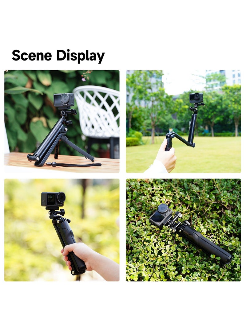 TELESIN 4 ways Selfie Stick with Tripod Hand Grip Pole for GoPro Hero Insta360 DJI Action Smart Phone Action Camera Accessories