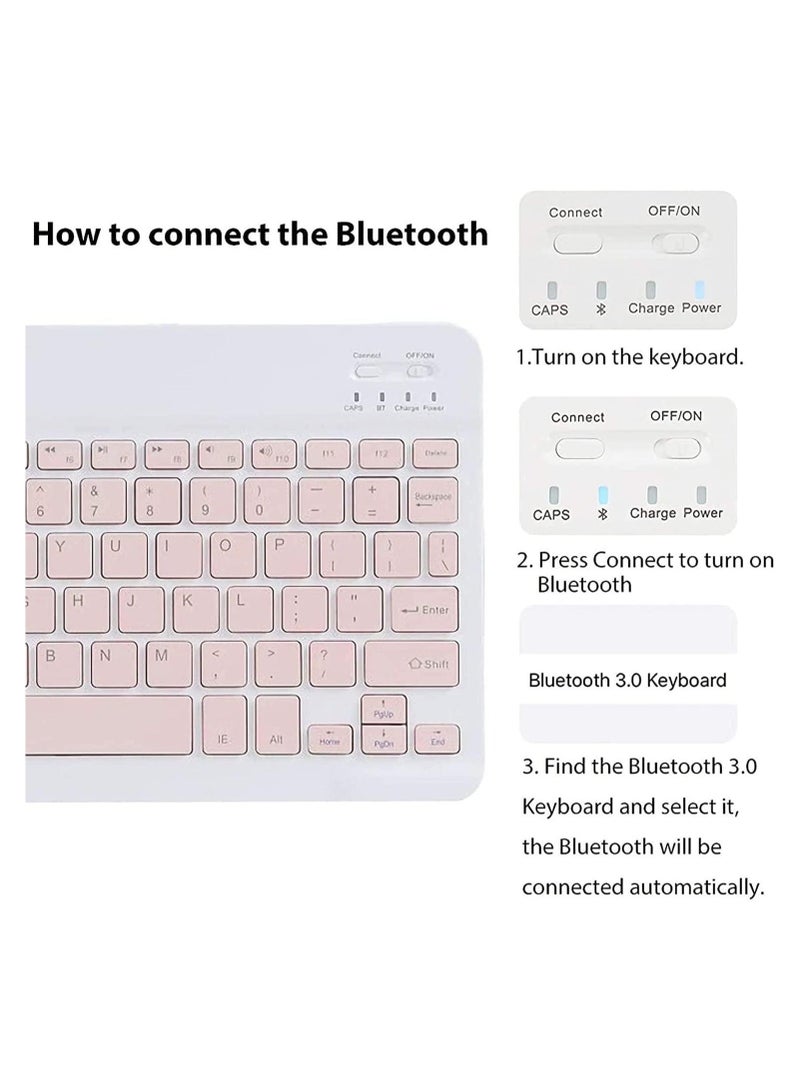 Arabic and English Keyboard Case for iPad 10th Generation (2022, 10.9 Inch), Detachable Wireless Keyboard Pencil Holder Slim Leather Smart Cover