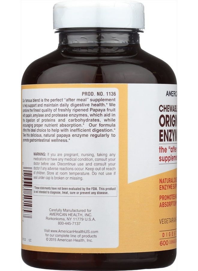 Papaya Enzyme;Original, 600 CT