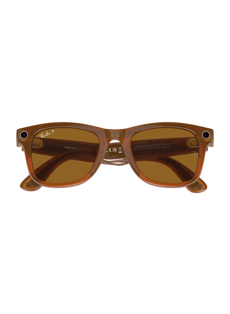 Ray-Ban Meta Wayfarer RW4008 670683 53 - Shiny Caramel Polar Brown