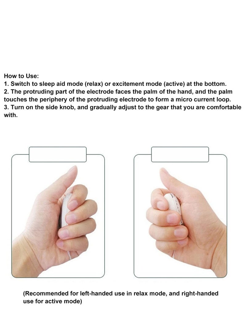 Micro-Current Sleep Aid Machine, Handheld Sleep Aid Instrument for Insomnia and Anxiety Relief, Fast Asleep Helper (White)