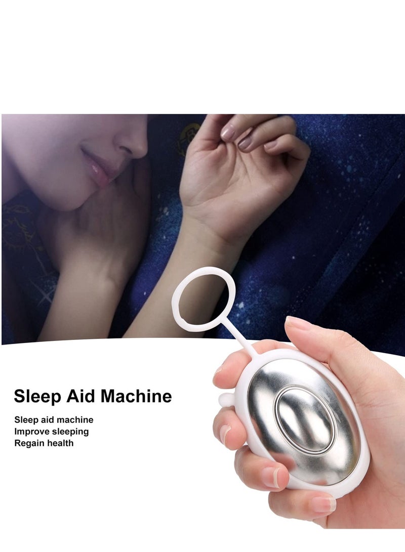 Micro-Current Sleep Aid Machine, Handheld Sleep Aid Instrument for Insomnia and Anxiety Relief, Fast Asleep Helper (White)