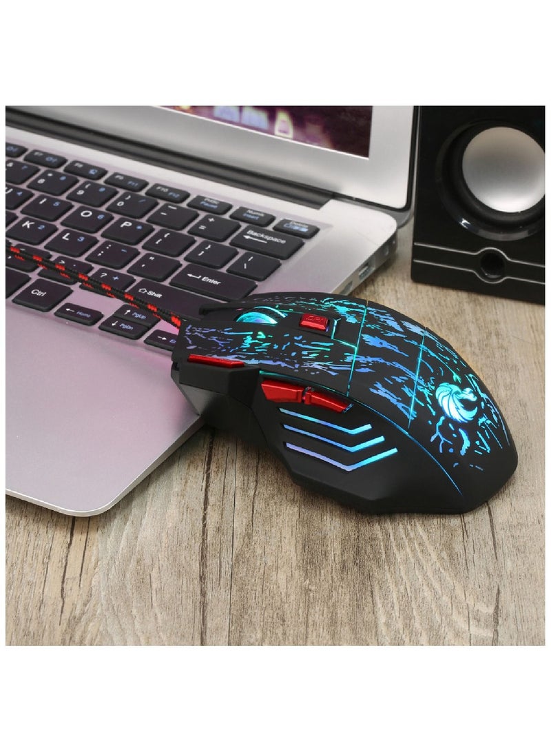 4-in-1 Gaming Keyboard Mouse Combo 96 Keys Rainbow Backlit Mechanical Keyboard. RGB Backlit 3600 DPI Lightweight Gaming Mouse  3.5mm Gaming Stereo Headset For Pc Laptop Computer Black