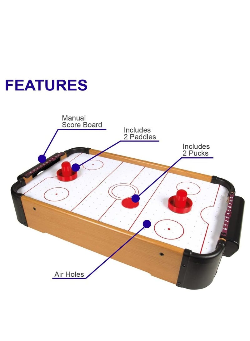 Air Hockey Table Game for Kids| Mini Arcade Air Board Game with 2 Strikers, 2 Pucks for Kids Ages 3+