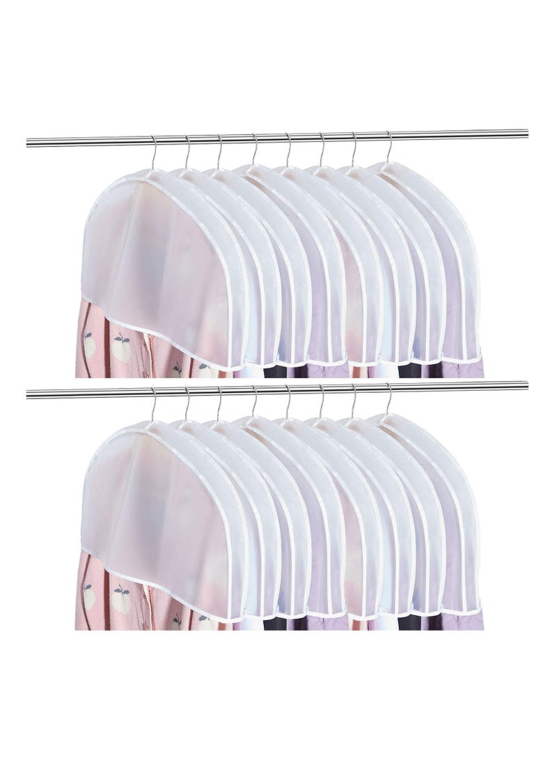 8 Pcs Plastic Clothing Shoulder Covers, Gusseted Clear Shoulder Covers for Hanging Clothes Shoulder Covers Plastic Shoulder Hanger Covers Clear Garment Breathable Bag for Jacket Clothing Coat Dress