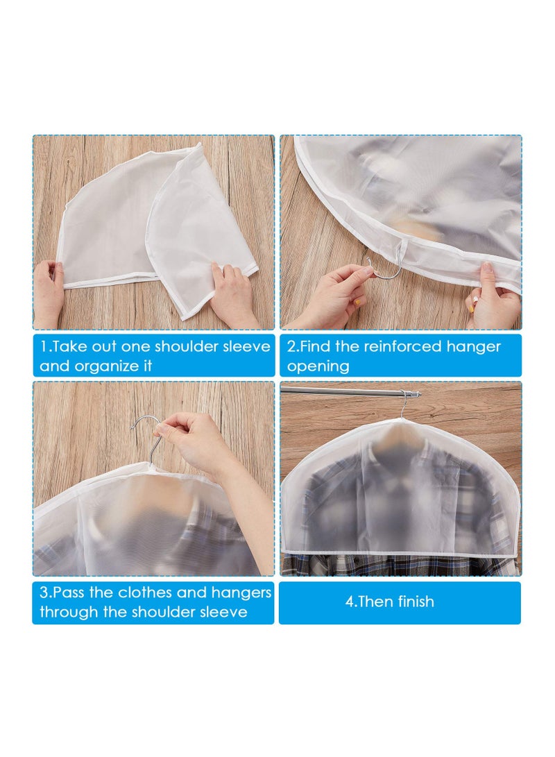 8 Pcs Plastic Clothing Shoulder Covers, Gusseted Clear Shoulder Covers for Hanging Clothes Shoulder Covers Plastic Shoulder Hanger Covers Clear Garment Breathable Bag for Jacket Clothing Coat Dress