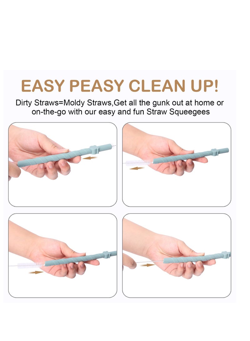 Reusable Silicone Straws, Dishwasher safe, BPA Free, Snap Straw-Openable Design, for smoothies, shakes, drinks, Hot and Cold Compatible, 10 PCS 6.8 inch