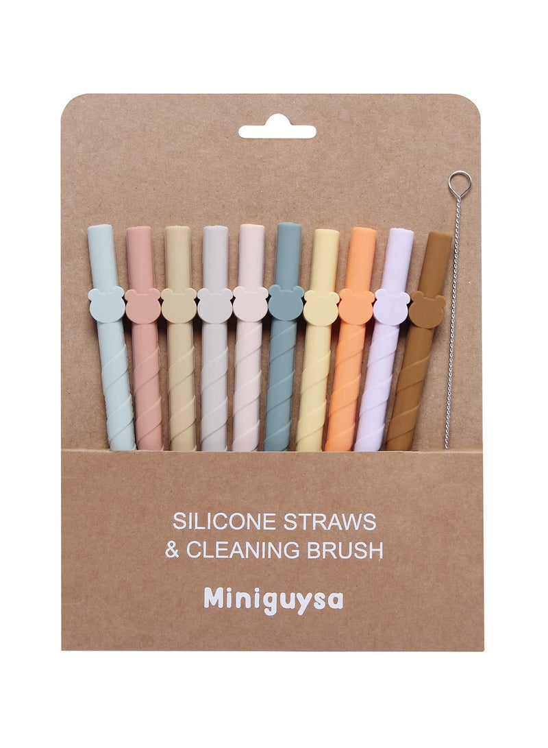 Reusable Silicone Straws, Dishwasher safe, BPA Free, Snap Straw-Openable Design, for smoothies, shakes, drinks, Hot and Cold Compatible, 10 PCS 6.8 inch