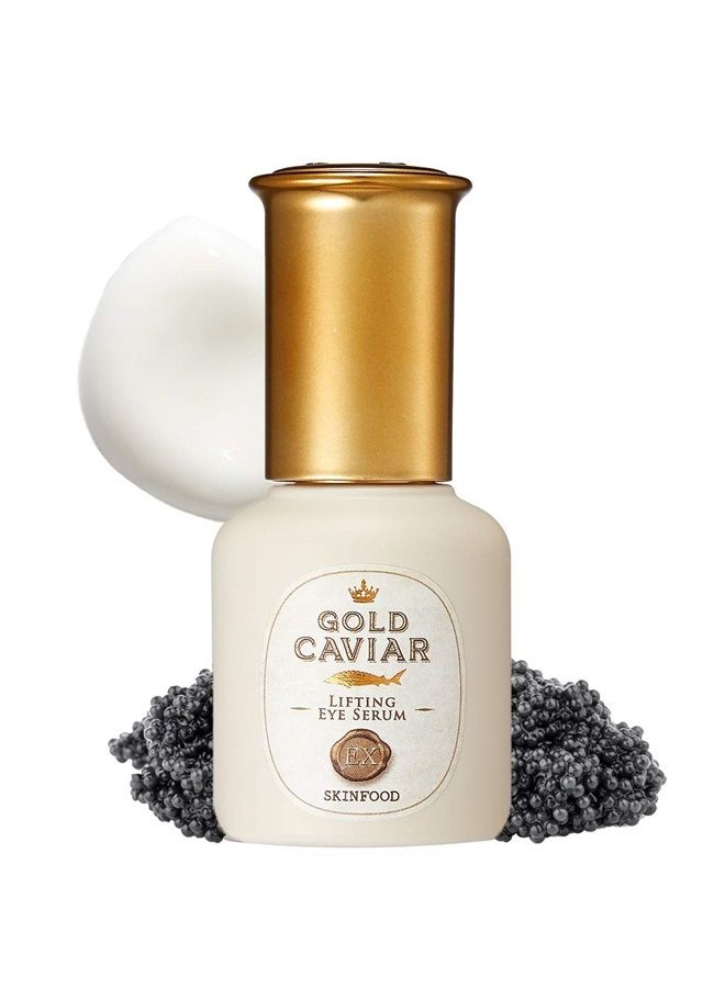 SKINFOOD Gold Caviar EX Lifting Eye Serum 32ml - Concentrated Caviar & Gold with Nourishing Eye Essence for Dry, Sagging, and Aging Skin - Best Illuminating Moisturizers for Drying Skin (1.08 fl.oz)