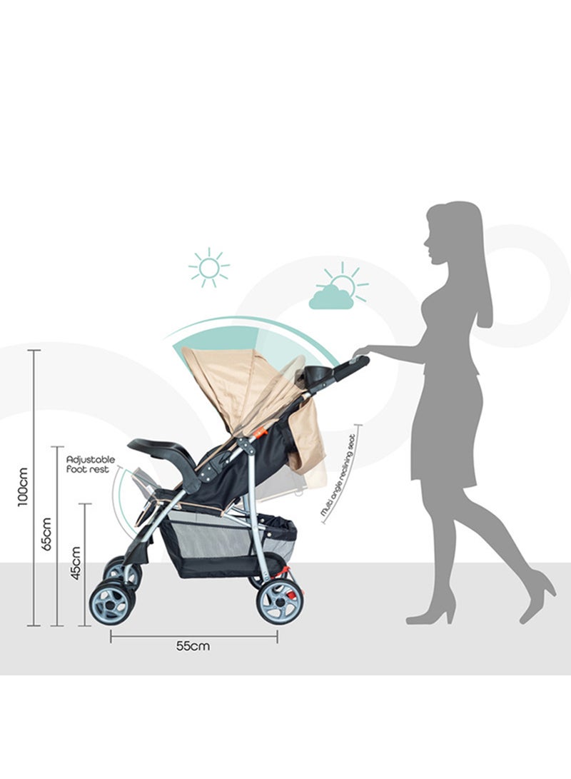 Trek - One Fold Stroller - Beige