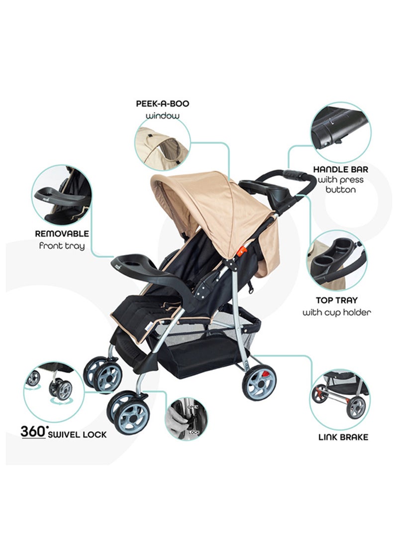 Trek - One Fold Stroller - Beige