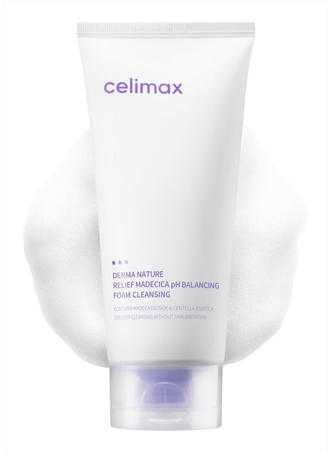 Derma Nature Relief Madecica pH Balancing Foam Cleansing | Foaming Face Wash Cleanser, Hydrating, Soothing, Moisturizing, 150ml