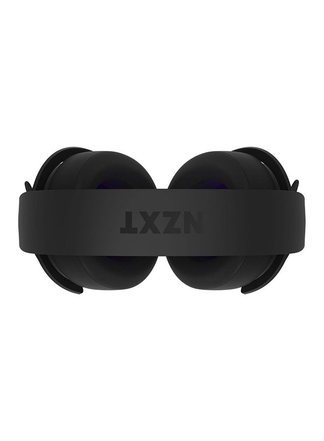 NZXT Relay Wired PC Gaming Headset - Hi-Res Audio Certified - DTS Headphone:X - 7.1 Surround Sound - Lightweight & Comfortable Design - Detachable Microphone - CAM Software - Black