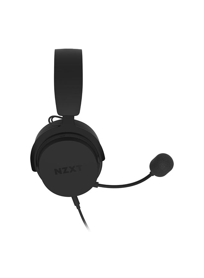 NZXT Relay Wired PC Gaming Headset - Hi-Res Audio Certified - DTS Headphone:X - 7.1 Surround Sound - Lightweight & Comfortable Design - Detachable Microphone - CAM Software - Black
