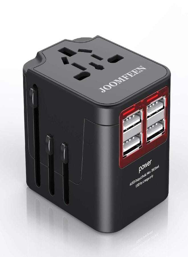 JOOMFEEN Universal Travel Power Adapter Worldwide(Black)