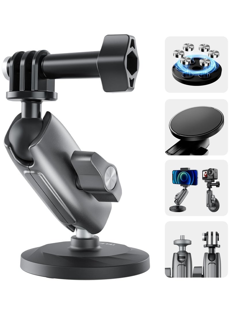 Magnetic Mount Magnet Metal Mounts Accessories for Action Camera, 360 Quick Release Car Holder Attach for GoPro Max Hero 12 11 10 9 8 7 6 Insta360 X2 X3 Go3 Ace Pro DJI Action 4 Osmo Pocket 3