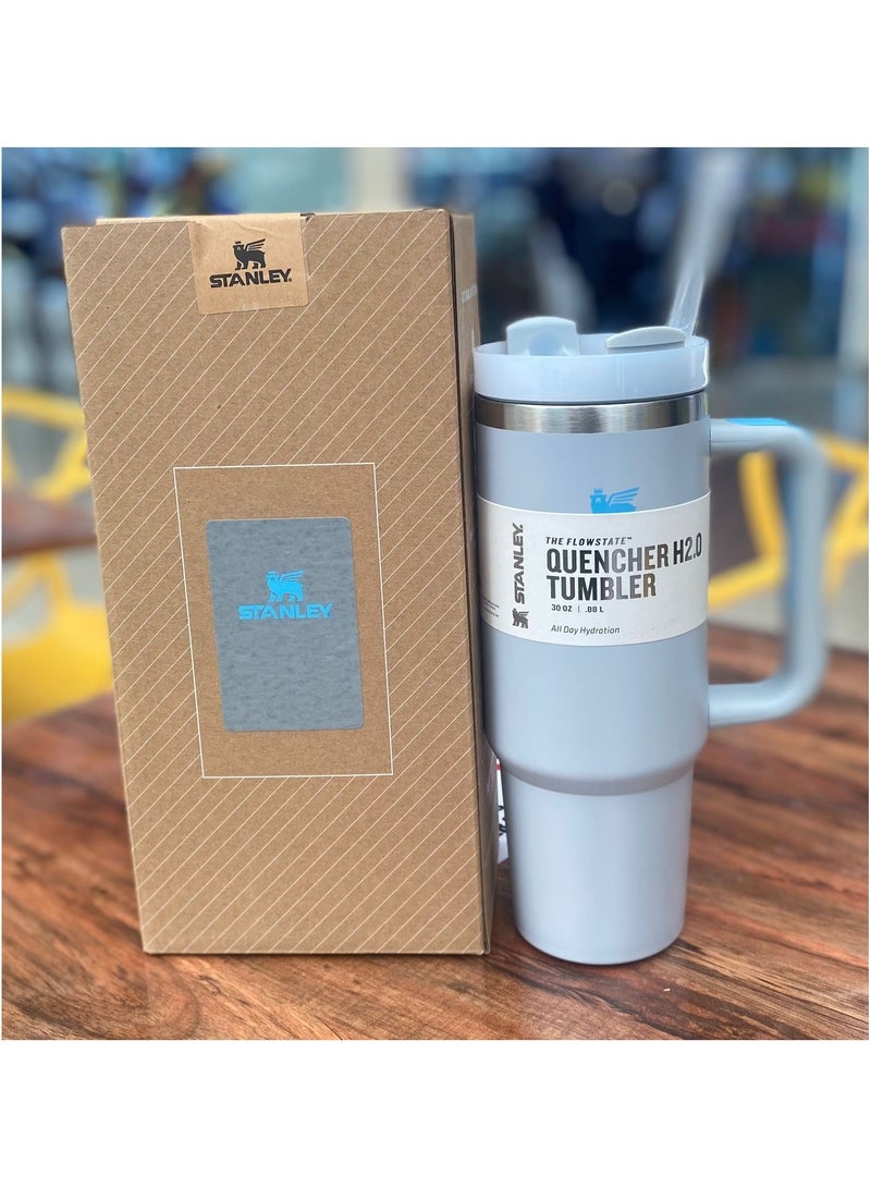 30oz Stanley Quencher Stainless Steel Vacuum Insulated Tumbler with Lid and Straw for Water, Iced Tea or Coffee, Smoothie and More.