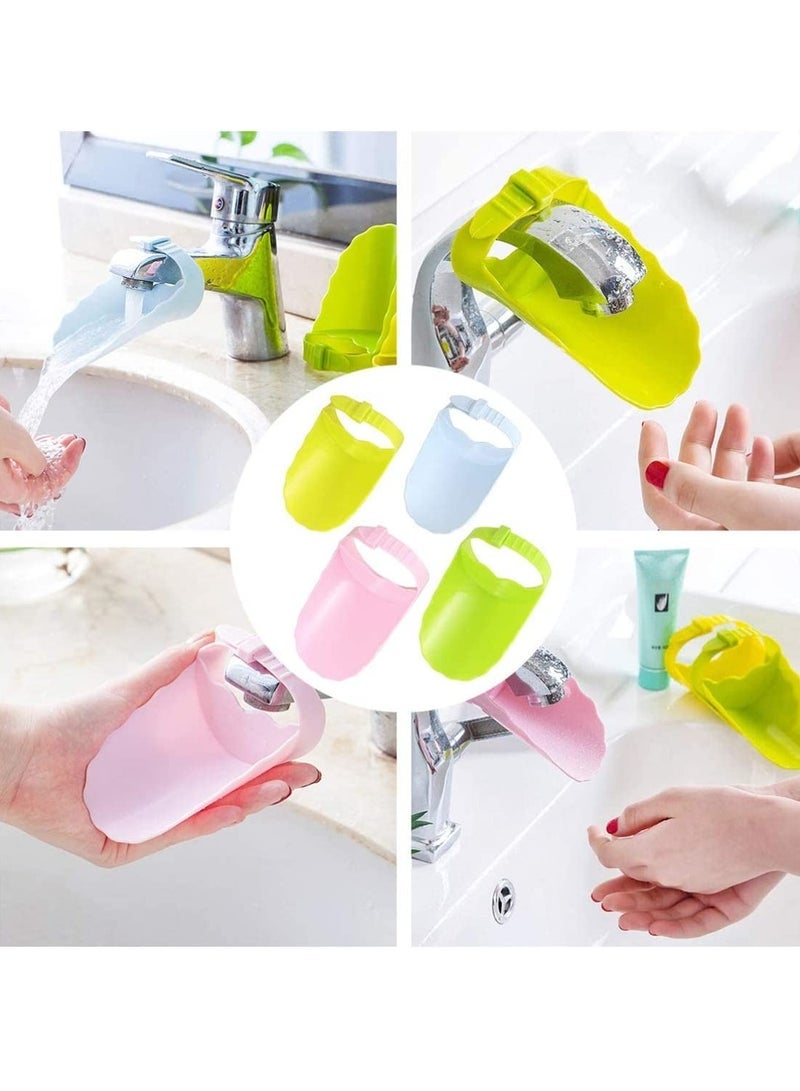 Extender for Kid, Sink Faucet Extender for Toddler Hand, Wash Helper Bathroom Sink for Babies and Children Fun Hand-Washing Adjustable Safety Tap Guide 4 Pcs