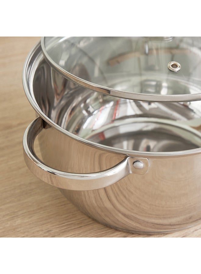 Stilo Stainless Steel Casserole with Lid 22 x 12.5 x 22 cm