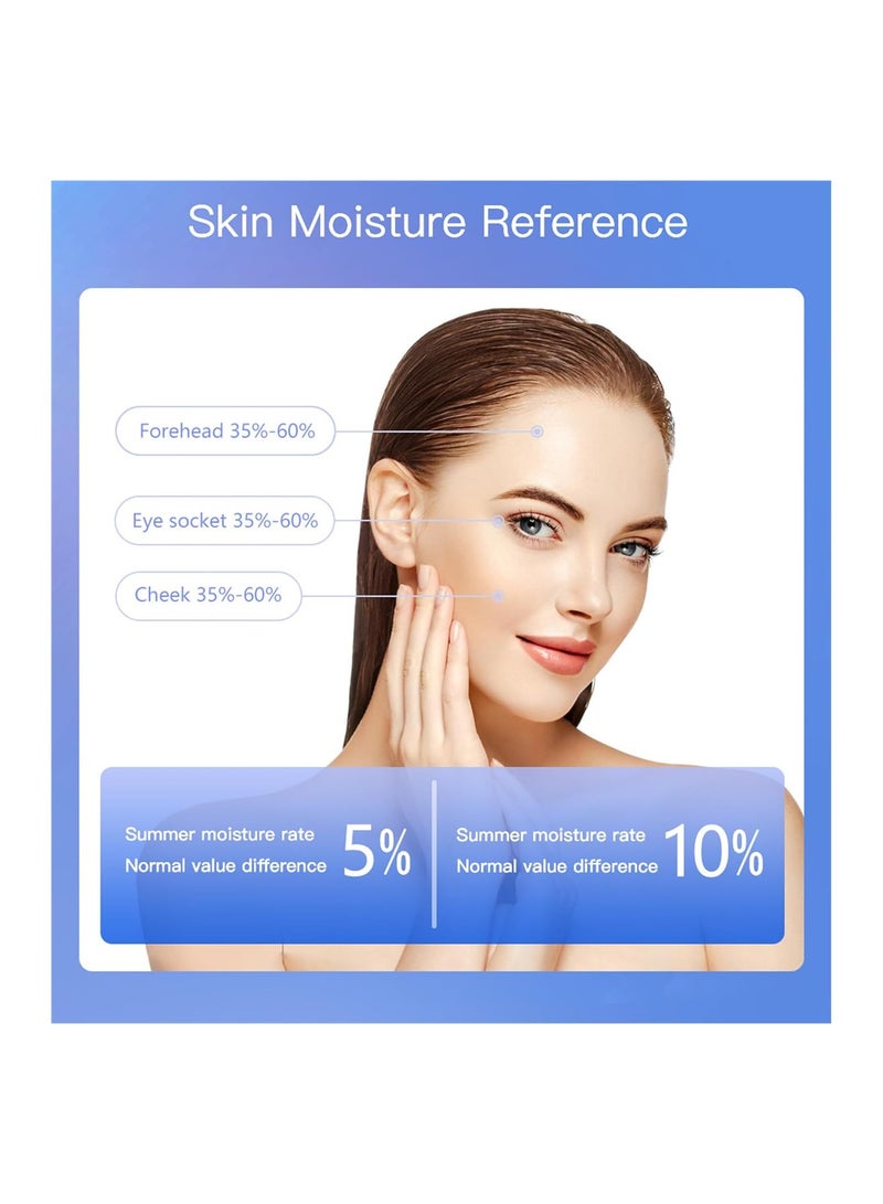 Skin Moisture Analyzer, Skin Oil Content Analyzer, LCD Digital Precision Skin Oil Content Analyzer, Portable Skin Detector Pen, for Home Beauty Salon SPA, Moisture Tester Skin Monitor Detector