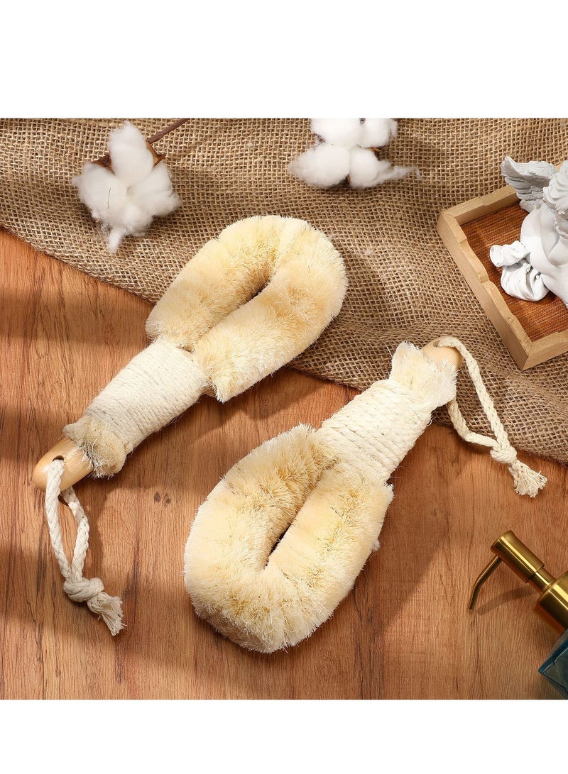 Dry Brushing Body Brush, Skin Exfoliating Body Scrub Brush, Body Scrubber Brush, Sisal Brush with Naturals Fibers for Skin Care, Exfoliates Skin 2PCS