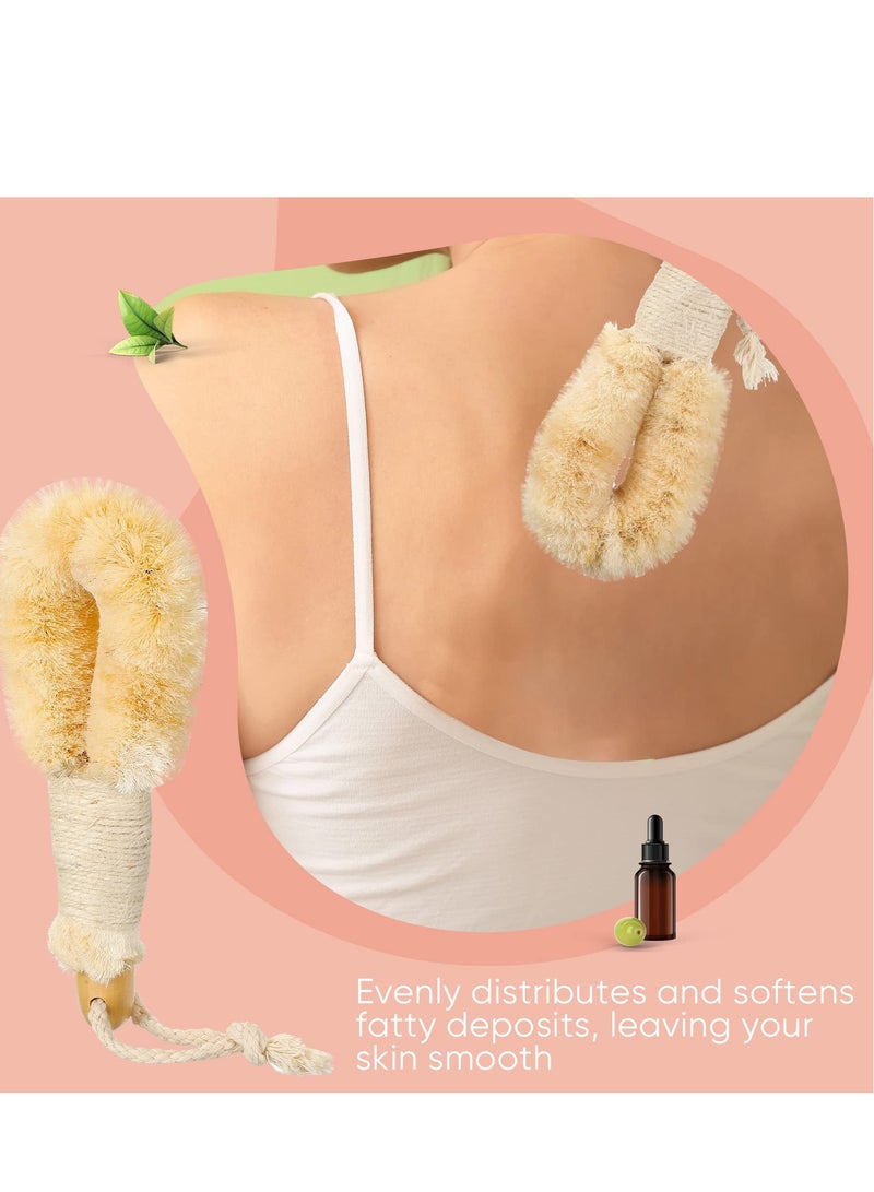 Dry Brushing Body Brush, Skin Exfoliating Body Scrub Brush, Body Scrubber Brush, Sisal Brush with Naturals Fibers for Skin Care, Exfoliates Skin 2PCS