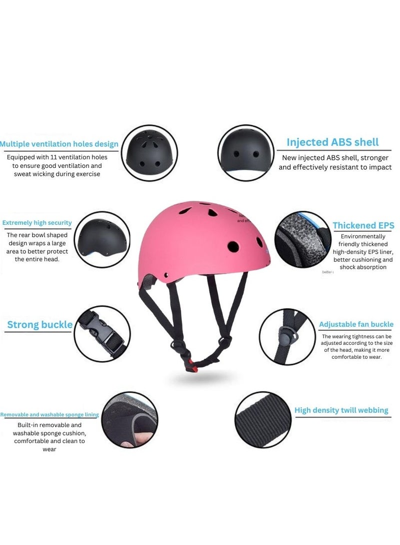 7PCS,Child & Adults Rider Series Protection Gear Set for Multi Sports Scooter, Skateboarding, Roller Skating, Protection for Beginner to Advanced, Helmet, Knee and Elbow Pads (Small-(upto 35Kg))