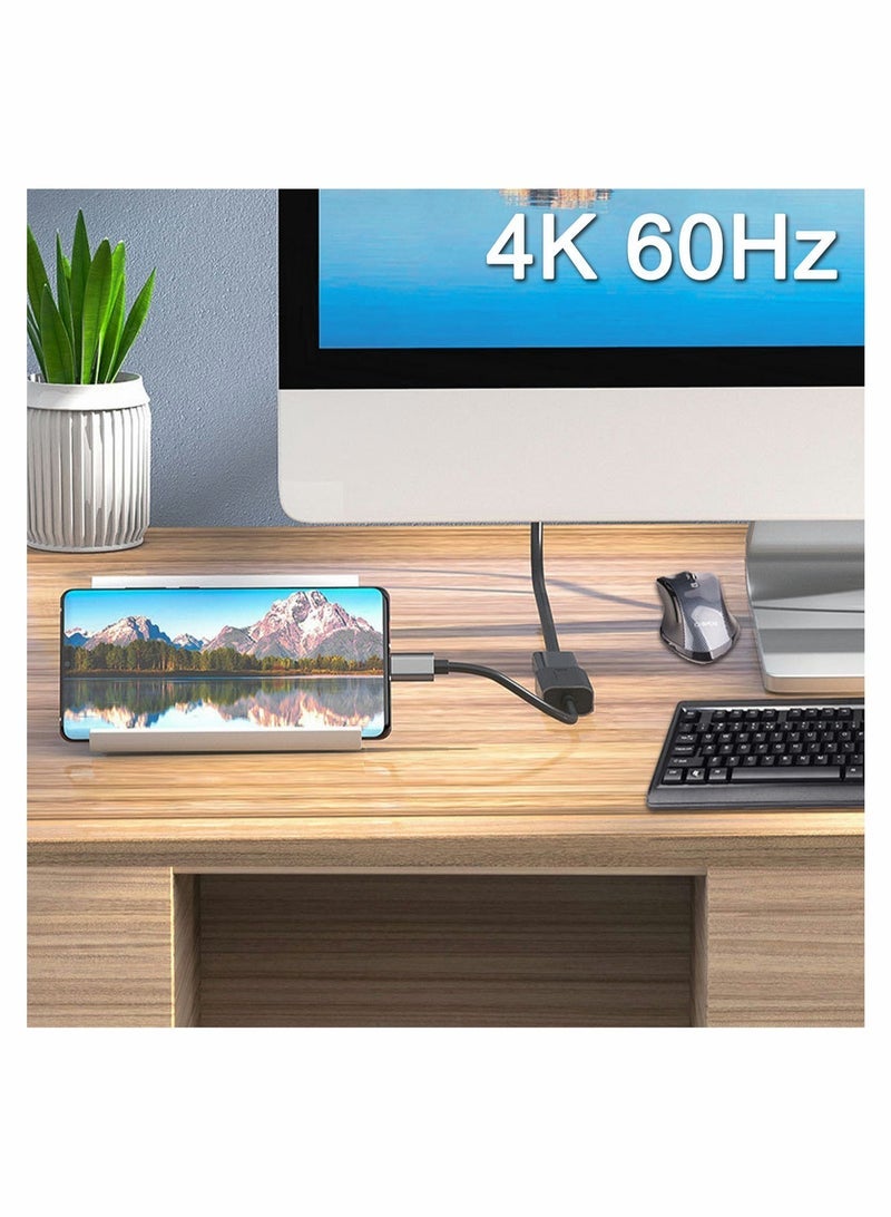 Type C to HDMI Adapter Type-C to HDMI Converter 60Hz 4K Resolution Compatible with MacBook Pro 2019/2018/2017, MacBook Air, Galaxy, XPS15, Surface Book and More