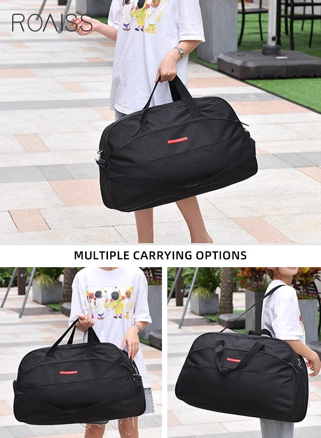 Unisex Trolley Travel Bag Oxford Fabric Large Capacity Foldable Multifunctional Luggage Bag with Various Carrying Methods Waterproof Wear Resistant Sports Fitness Bag with Smooth Zipper and Wheels