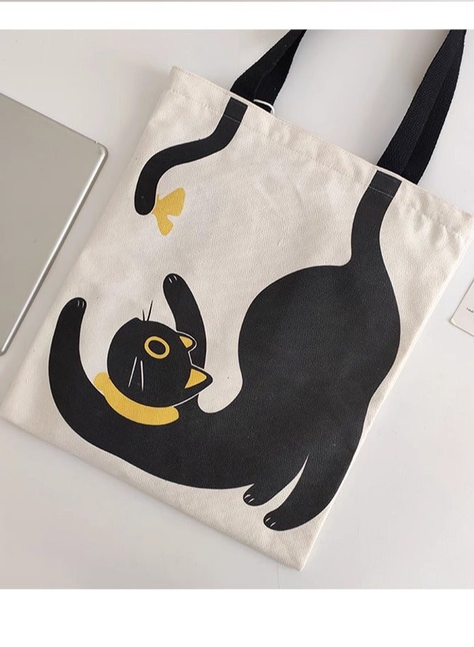 Canvas Tote Bag,Reusable Shopping Bag ,Reusable Grocery Tote Bag, Book Shoulder Tote Bag with Pocket for Women