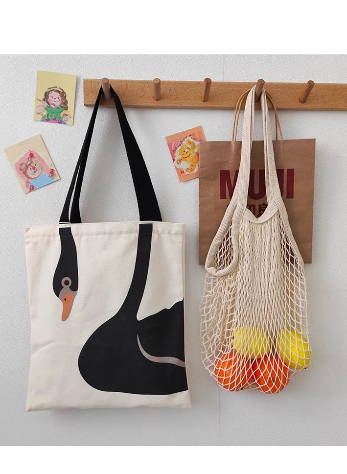 Canvas Tote Bag,Reusable Shopping Bag ,Reusable Grocery Tote Bag, Book Shoulder Tote Bag with Pocket for Women
