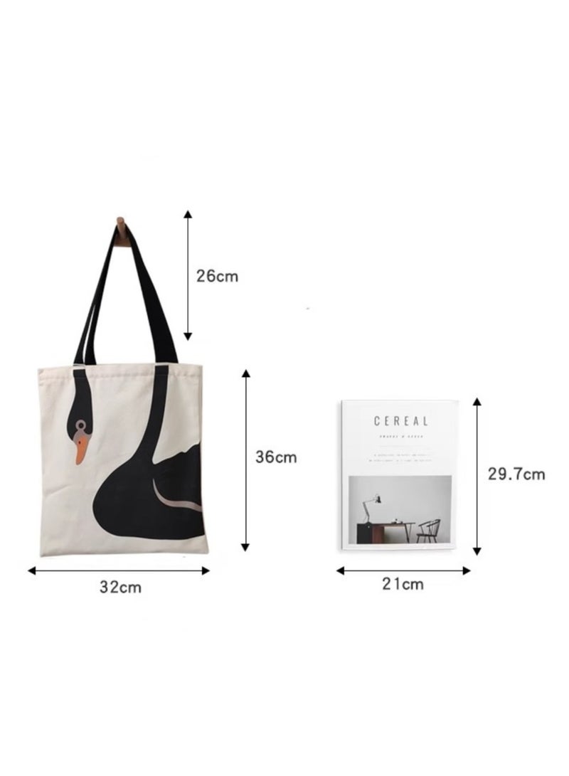 Canvas Tote Bag,Reusable Shopping Bag ,Reusable Grocery Tote Bag, Book Shoulder Tote Bag with Pocket for Women