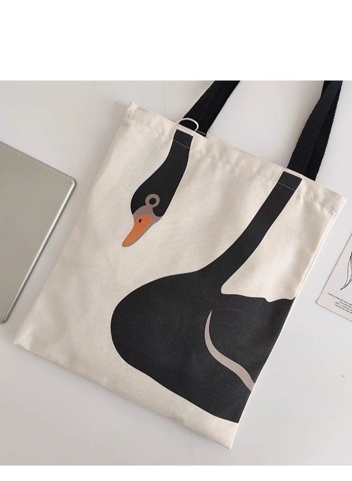 Canvas Tote Bag,Reusable Shopping Bag ,Reusable Grocery Tote Bag, Book Shoulder Tote Bag with Pocket for Women