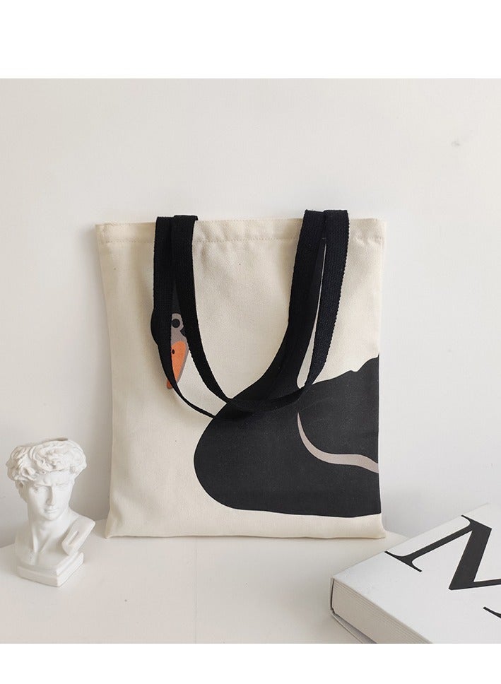 Canvas Tote Bag,Reusable Shopping Bag ,Reusable Grocery Tote Bag, Book Shoulder Tote Bag with Pocket for Women