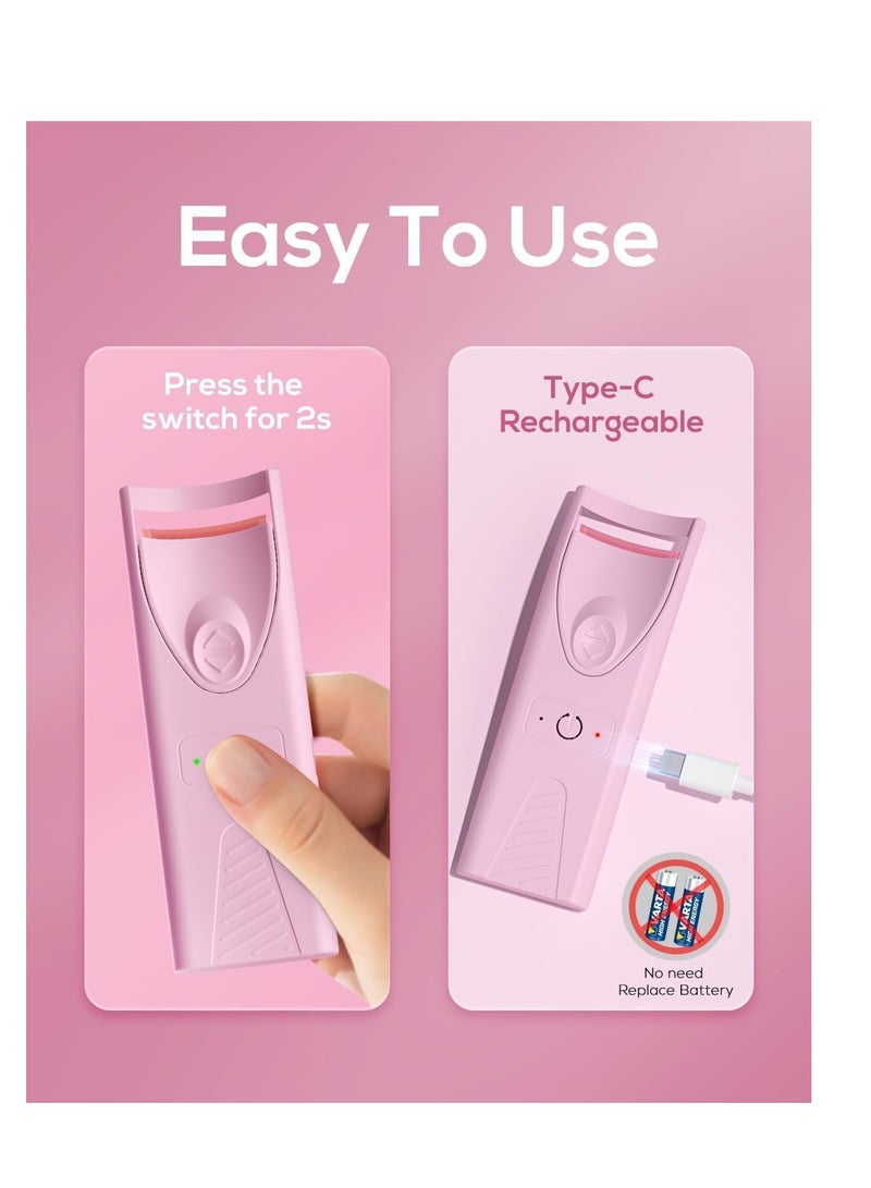Electric Heated Eyelash Curler, Quick Natural Curling Electric Lash Curler, Long Lasting USB Rechargeable Curled Eyelashes, Mini Portable Eyelash Curler, Eyelash Curler Set Bbeauty Tool