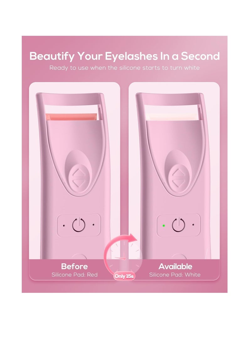 Electric Heated Eyelash Curler, Quick Natural Curling Electric Lash Curler, Long Lasting USB Rechargeable Curled Eyelashes, Mini Portable Eyelash Curler, Eyelash Curler Set Bbeauty Tool