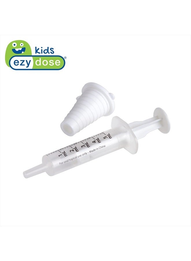 Kids Baby Oral Syringe & Dispenser Calibrated for Liquid Medicine, Reduce Mess, Easy Way to Orally Administer Medication, 5 mL/1 TSP, Includes Bottle Adapter, Clear, BPA Free