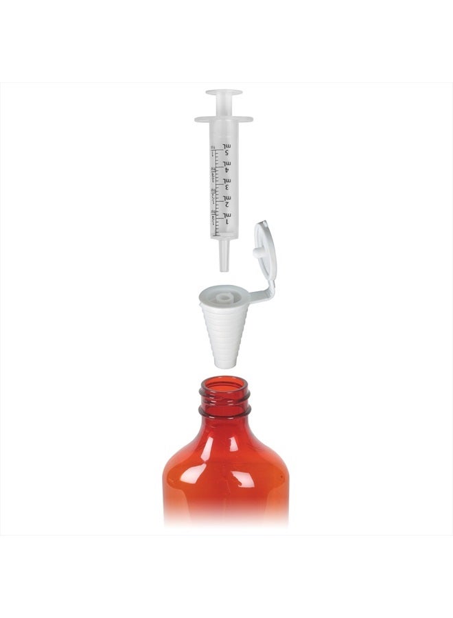 Kids Baby Oral Syringe & Dispenser Calibrated for Liquid Medicine, Reduce Mess, Easy Way to Orally Administer Medication, 5 mL/1 TSP, Includes Bottle Adapter, Clear, BPA Free