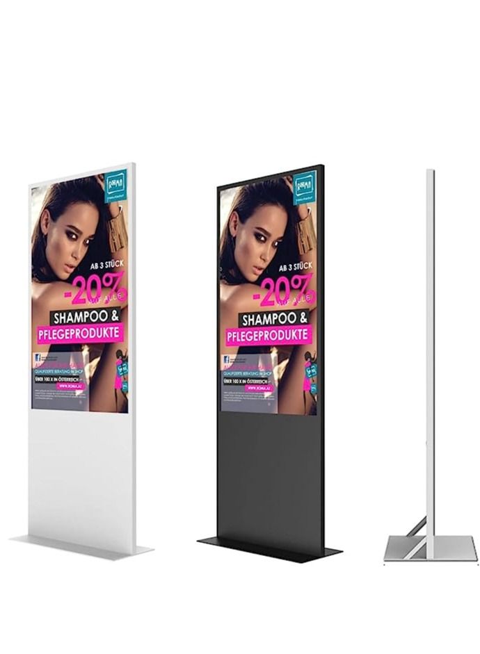 TechPlus Slim Portable Floor Stand Player - 43in Full HD Vertical LCD Digital Signage for Outdoor Advertising, Maximize Your Outdoor Advertising with  Slim Portable Floor Stand Player - 43inch Black