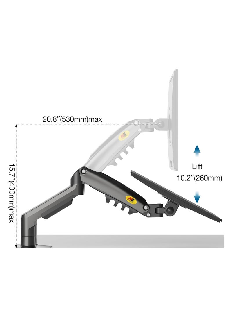 Dual Monitor Desk Mount Stand Full Motion Swivel Computer Monitor Arm for Two Screens 17-27 Inch with 4.4~19.8lbs Load Capacity for Each Display F160