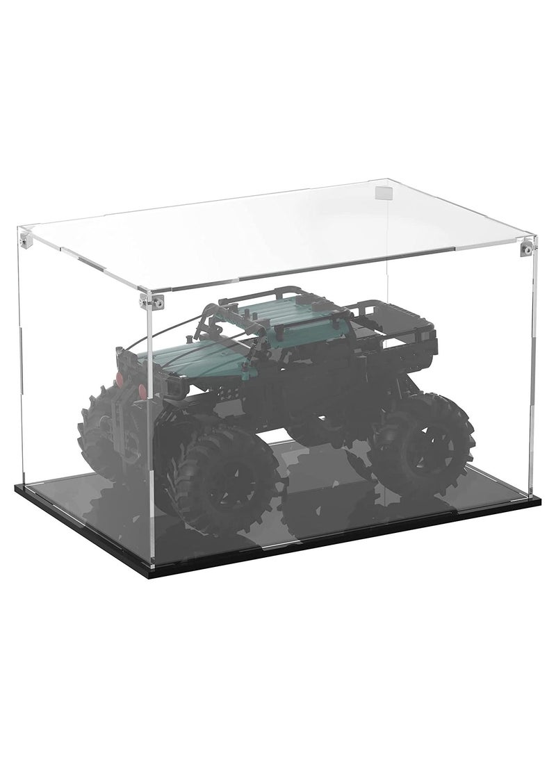 Acrylic Display Case for Collectibles Self Assembly Box with Black Base Dustproof Protection Showcase for Action Figures and Toys