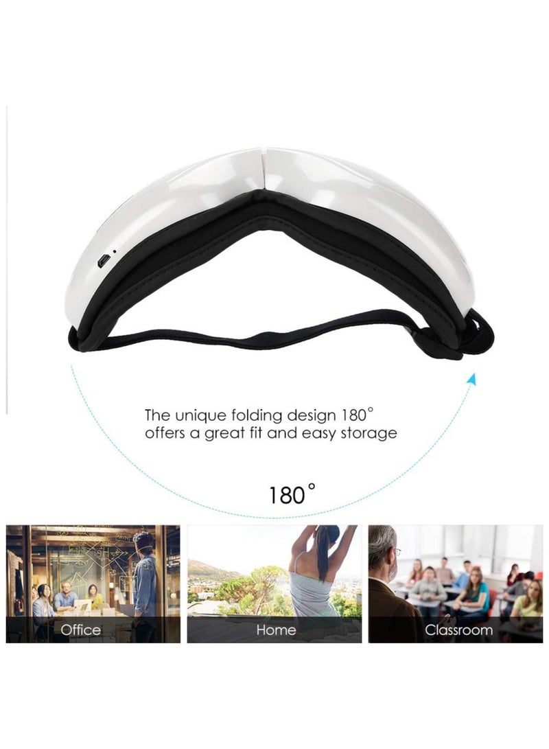 Rechargeable Eye Massager with Heating Air Pressure Vibration Vision Care Device for Dry Eye Relax Eye Vision Dark Circles Stress Relief