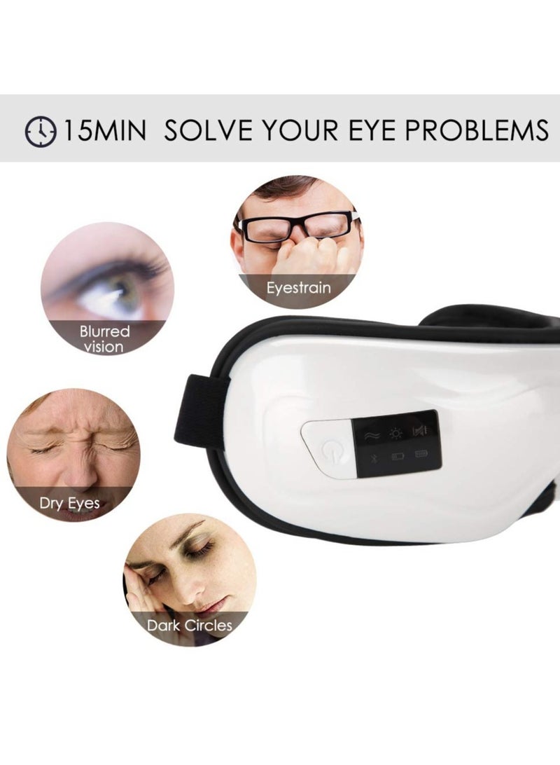 Rechargeable Eye Massager with Heating Air Pressure Vibration Vision Care Device for Dry Eye Relax Eye Vision Dark Circles Stress Relief