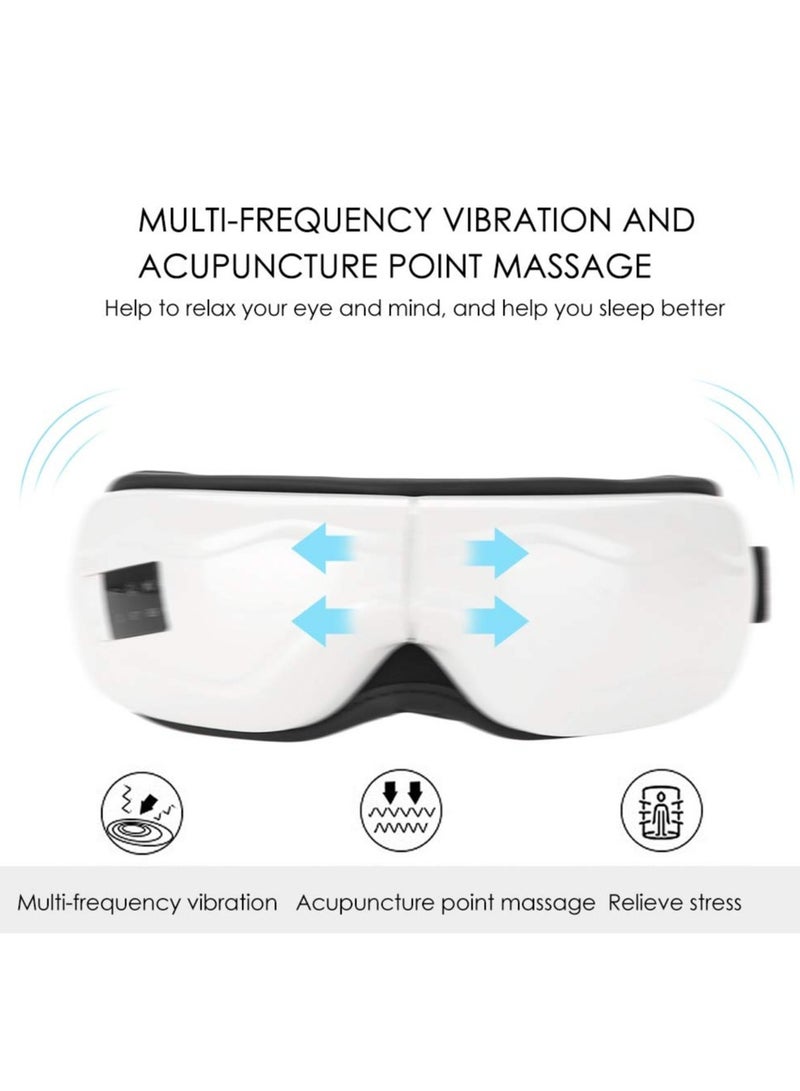 Rechargeable Eye Massager with Heating Air Pressure Vibration Vision Care Device for Dry Eye Relax Eye Vision Dark Circles Stress Relief