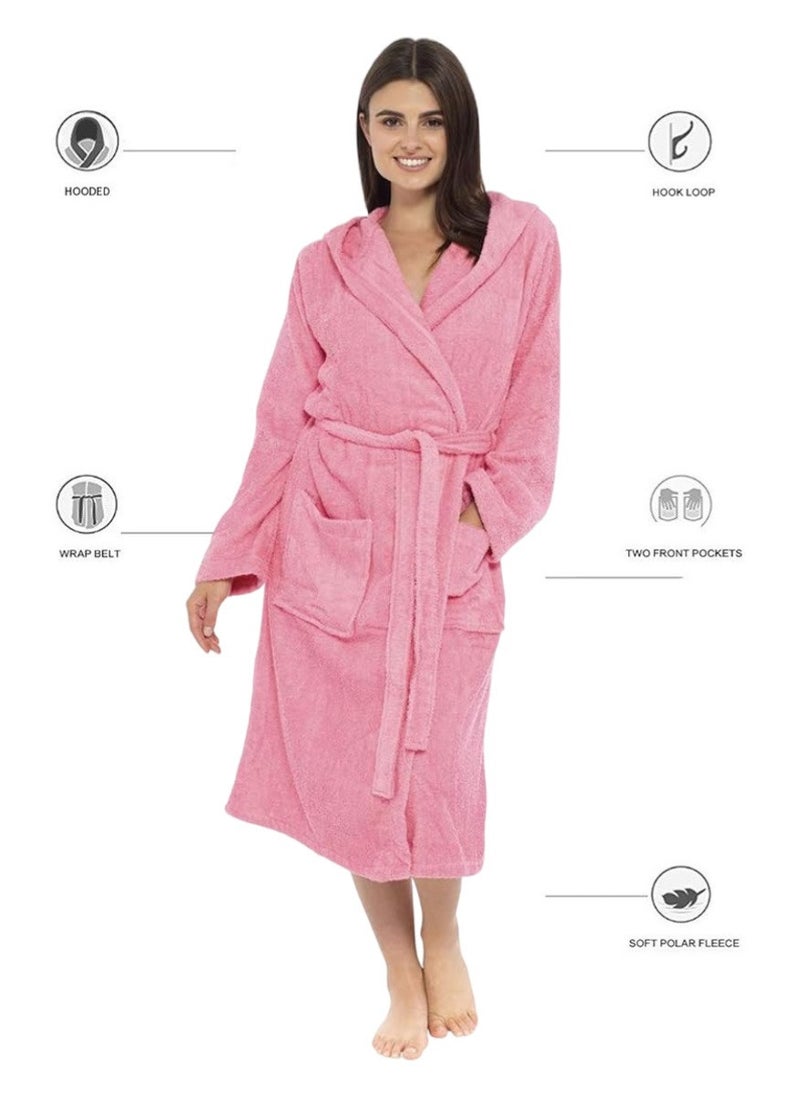 Pink Color Unisex Bathrobe Large Size Plush And Absorbent Cloth