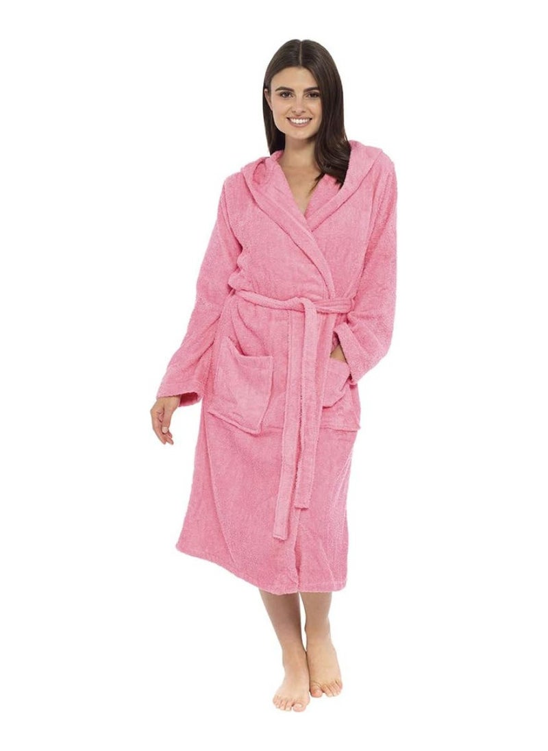 Pink Color Unisex Bathrobe Large Size Plush And Absorbent Cloth